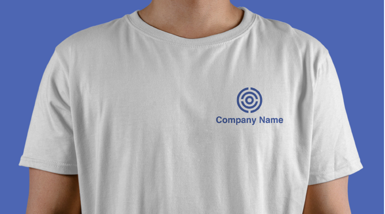 logo on white t shirt